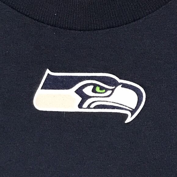 Seattle Seahawks NFL Navy Blue 12th Player FAN Adult Lg. Majestic Brand T Shirt - Picture 4 of 12